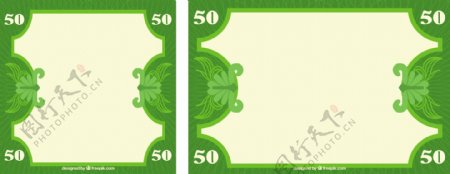 平面设计中的绿色钞票背景