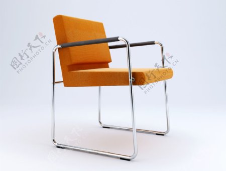 橙色单人椅子DietikerGenioLoungeChair3Dmodel