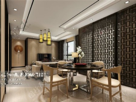 中式餐厅模型设计