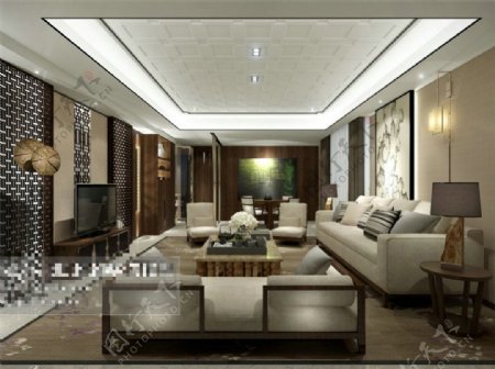 室内客厅模型设计元素
