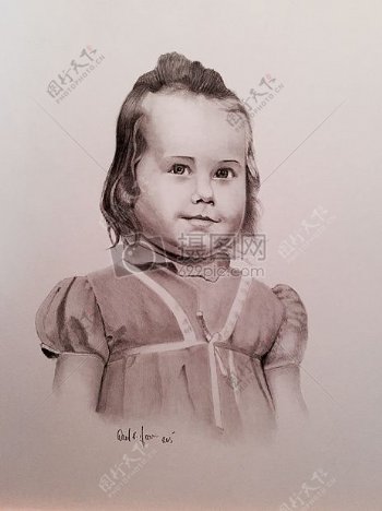 小女孩的肖像画