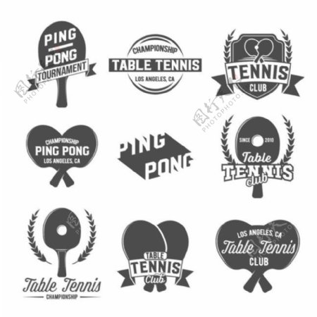 乒乓球运动标签图片