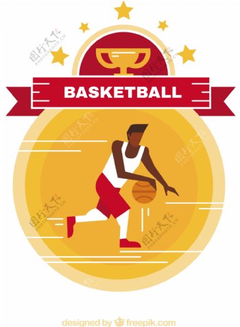 平面设计中的篮球运动员背景