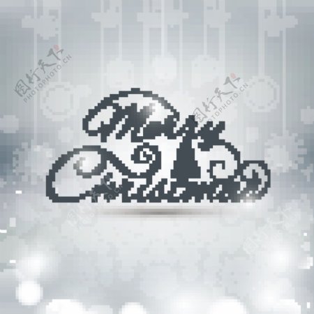 白色背景和字体的圣诞节