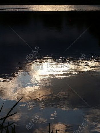黄昏下的池塘