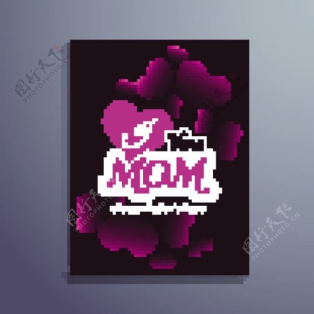 紫色花朵装饰图案母亲节背景