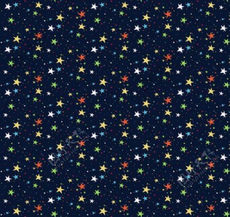彩色缤纷星星无缝背景矢量素材