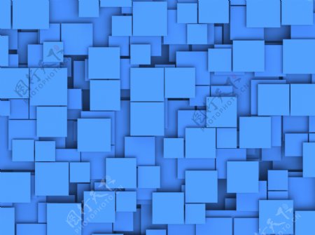 3D蓝色方块背景