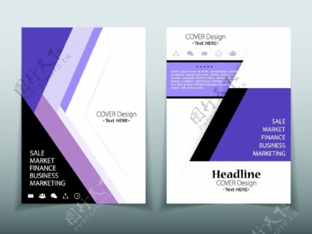 紫色图案手册封面设计图片