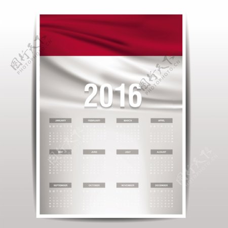 印度尼西亚2016日历