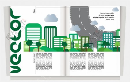 城市杂志封面设计元素矢量图02