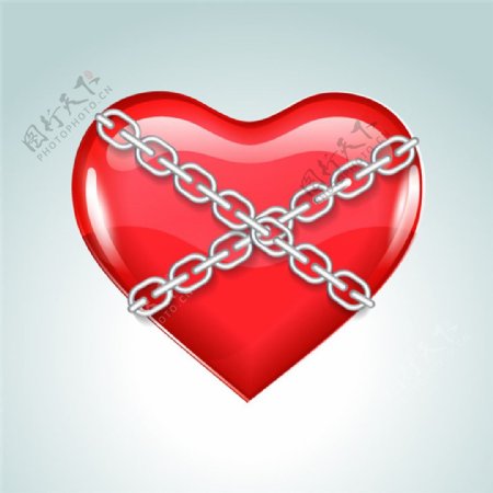 铁链捆住的红心