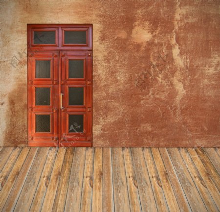 复古门窗木质背景图片