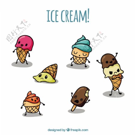 用手画了一个令人愉快的冰淇淋