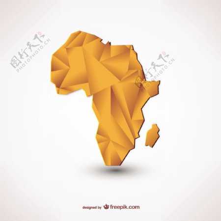 非洲的多边形轮廓