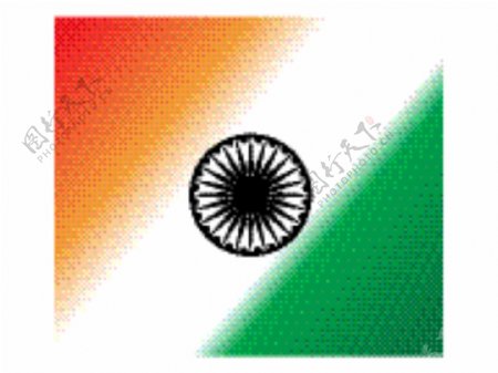 印度国旗的插图
