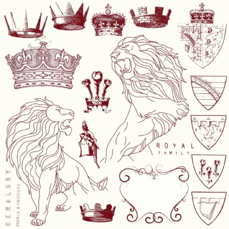 狮子和王冠纹章等