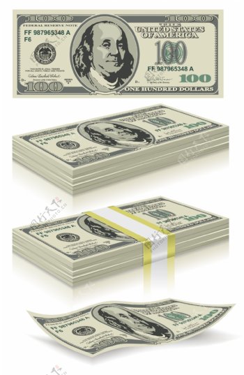 美元货币包装设计矢量图01
