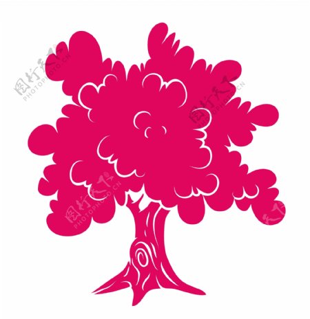 粉红色的树的形状