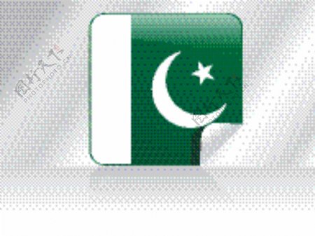 背景与孤立的巴基斯坦国旗