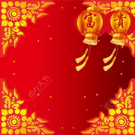 中式元旦春节大气简约背景图