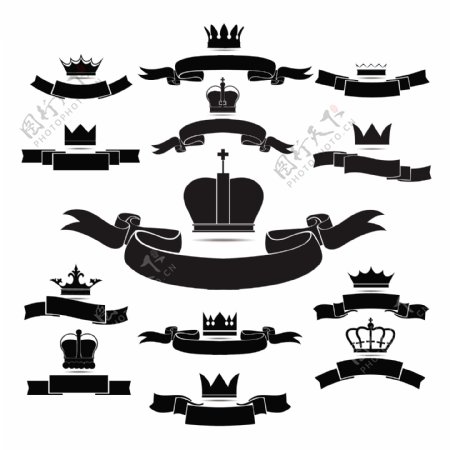 黑色王冠和条幅
