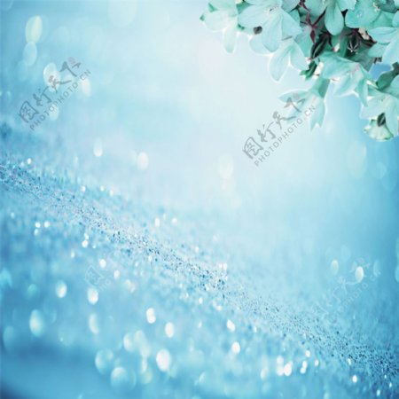 蓝色水晶花朵背景