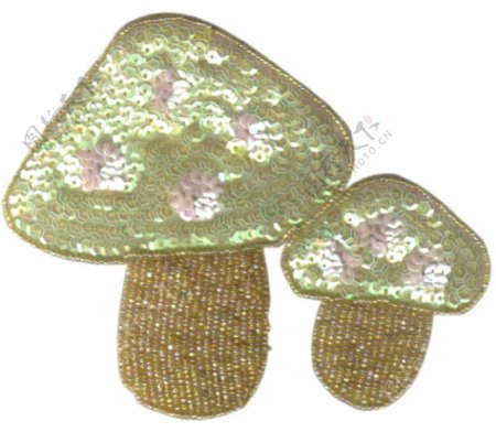 蘑菇色彩黄色粉红色钉珠免费素材