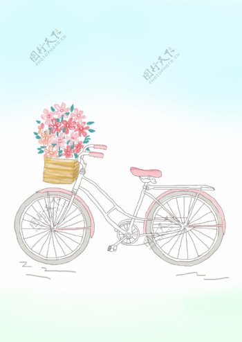 手绘自行车