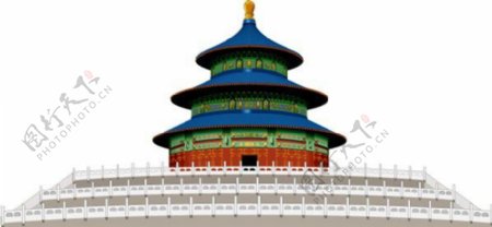 北京著名建筑天坛矢量素材