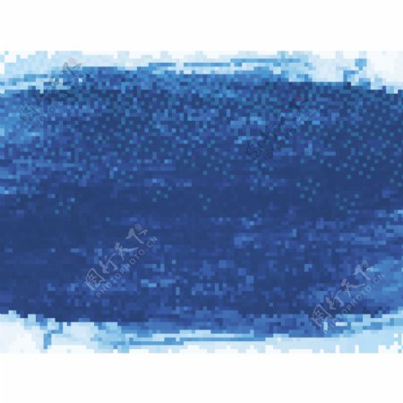 蓝色抽象水彩印染笔触矢量设计背景素材