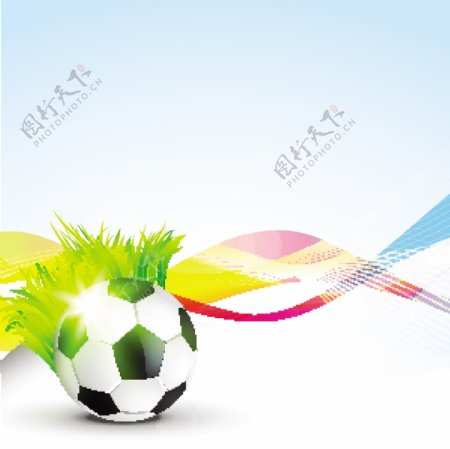 动感彩色线条足球背景