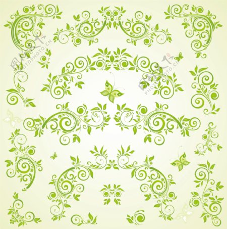 底纹图片素材绿色原图设计花卉植物藤蔓高清