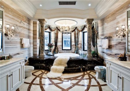 现代时尚客厅白色毛地毯室内装修效果图