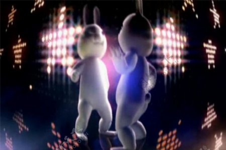 趣味搞笑动感大LED屏幕舞台兔子舞