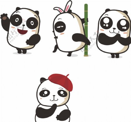 熊猫漫画卡通形象