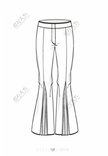 长裤短裤裤子服装设计手绘线稿2