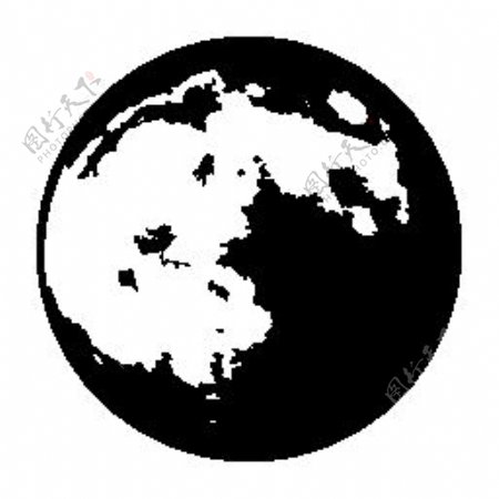 黑白剪影效果的月亮图标集