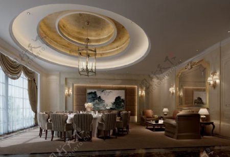 欧式风格酒店3d渲染效果图