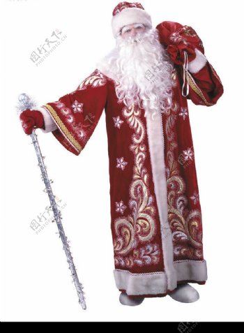拄水晶拐杖的圣诞老人