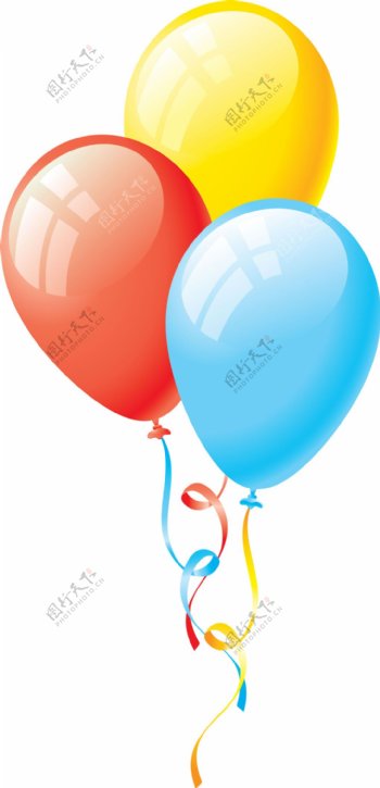 彩色气球漂浮元素