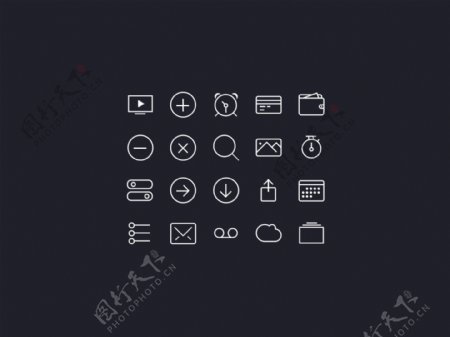 白色网页UI矢量icon图标素材