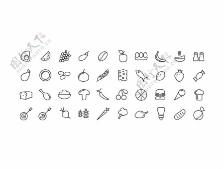 网页食品icon图标设计素材