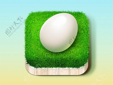 白色鸡蛋icon图标设计