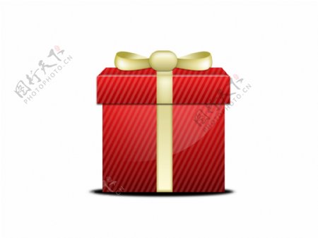 红色礼物包装盒图标设计