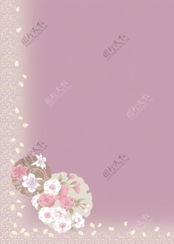 唯美粉色花束图案背景