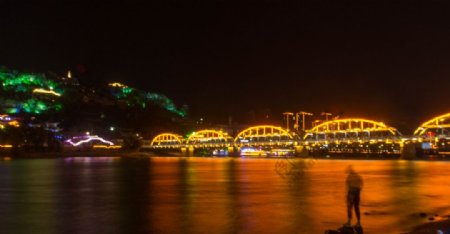 兰州黄河大桥夜景