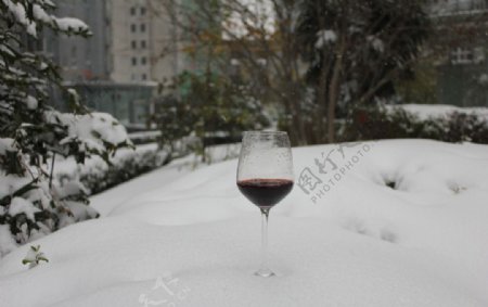 雪中红酒