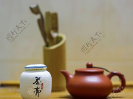 装茶叶的茶摆件