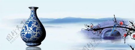 中国风彩色青花瓷视频素材